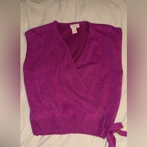 Women's Purple Wrap Sweater